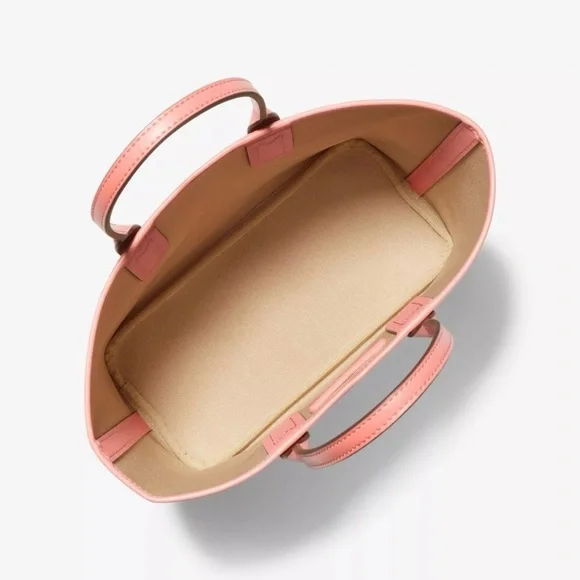 NWT Original Michael Kors Jodie Small Logo Jacquard Tote Bag Grapefruit Pink​​​ - Picture 3 of 4